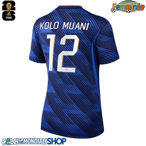 Maglie da calcio Francia Randal Kolo Muani #12 Prima Maglia Femminile Mondiali 2026  Manica Corta